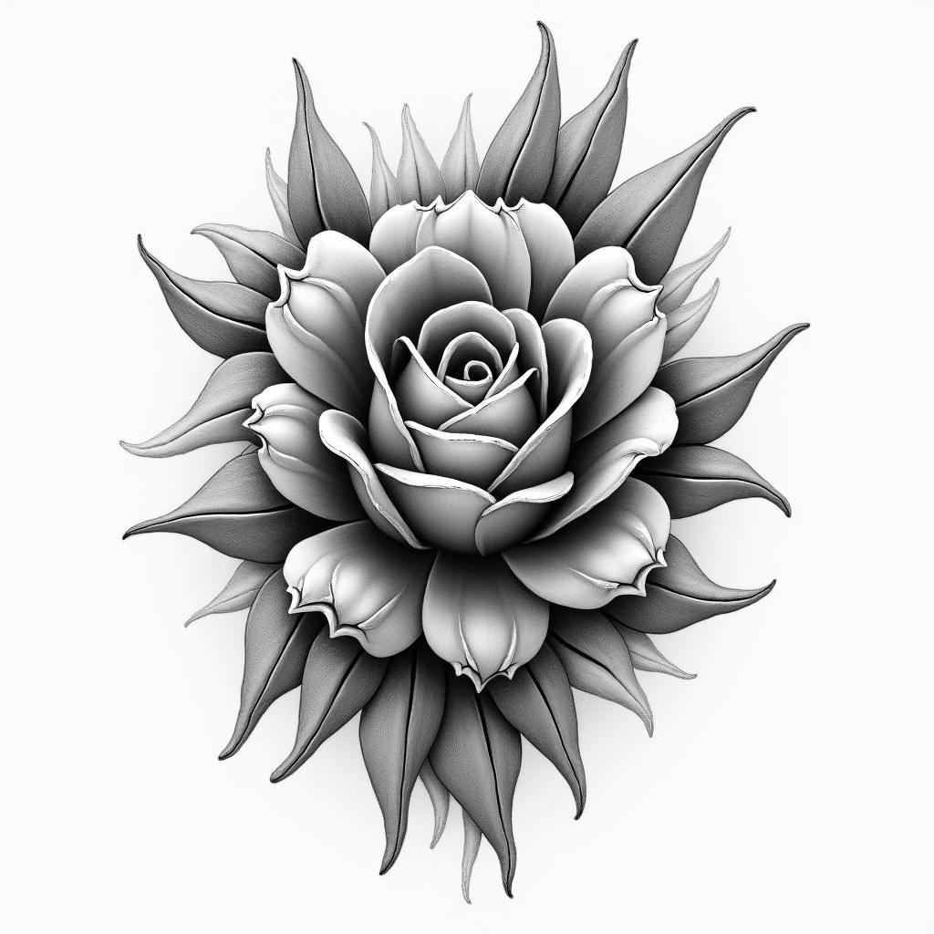 A place of calm and peacehigly detailed tattoo - Variation 5