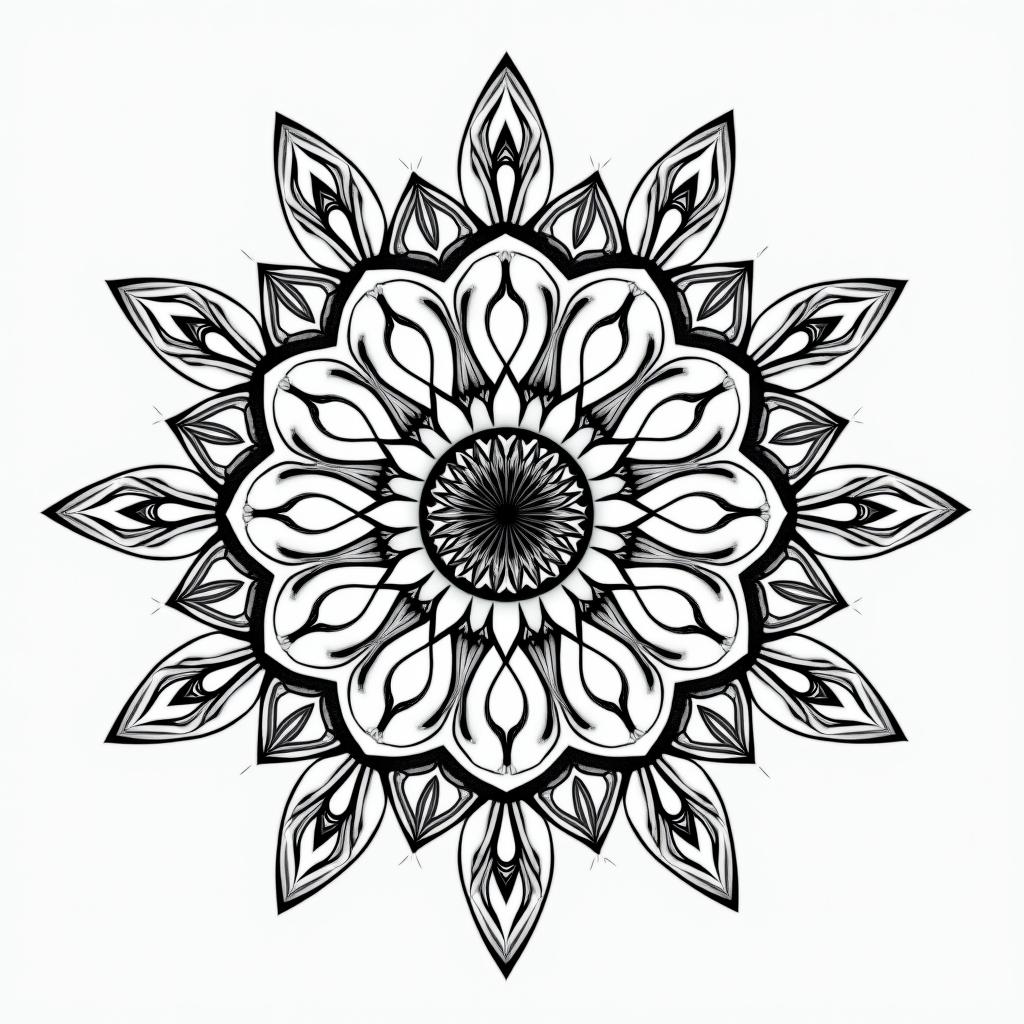 Nothern, fishing, hang around friendsin dotwork style tattoo, complex mandala patterns, interlocking geometric shapes with sharp symmetry, clean lines, sharp angles - Variation 3