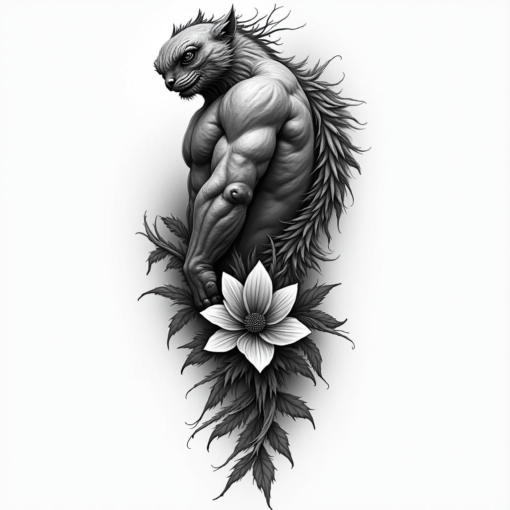 Huginhigly detailed tattoo - Variation 5