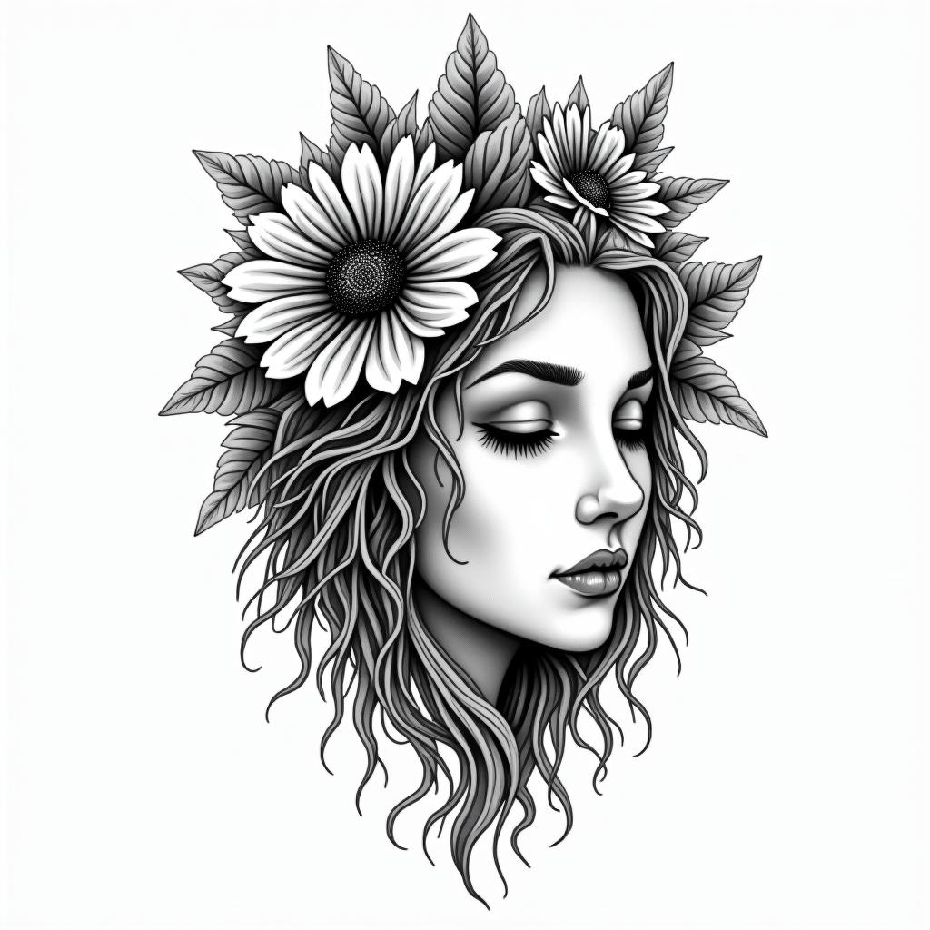 I am a Cancer born on 06/24/1986; I am a peaceful person.in bohemian style tattoo, 8k
