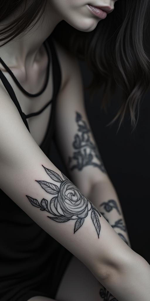 I am a Cancer sign born on 06/24/1986 and I am a peaceful person.in bohemian style tattoo, 8k - Variation 2