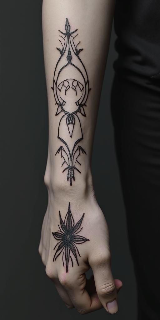 I am a Cancer sign born on 06/24/1986 and I am a peaceful person.in bohemian style tattoo, 8k - Variation 3