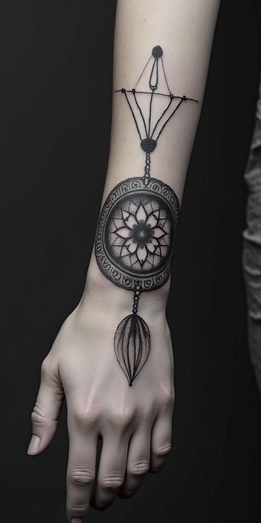 I am a Cancer sign born on 06/24/1986 and I am a peaceful person.in bohemian style tattoo, 8k
