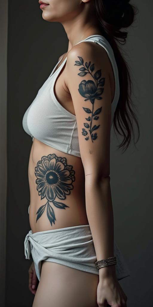 I am a Cancer sign born on 06/24/1986 and I am a peaceful person.in bohemian style tattoo, 8k - Variation 4