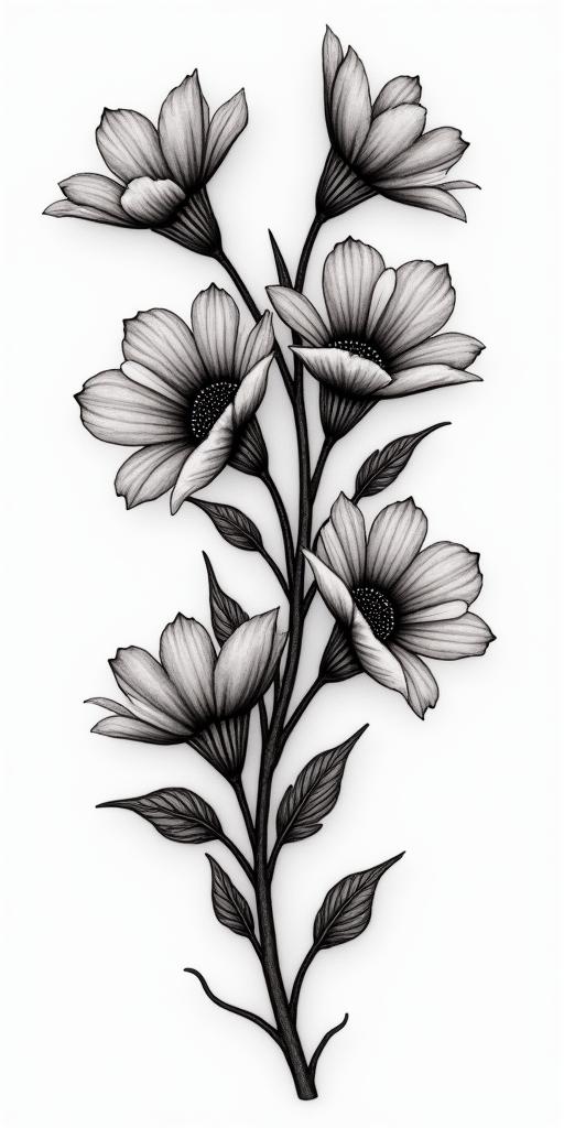 Blood flowers and thorns swirling only colour for bloodin realism tattoo style, featuring a highly detailed, lifelike, capturing every detail, photorealistic, ultra realistic, intricate shading, smooth and sharp, - Variation 2