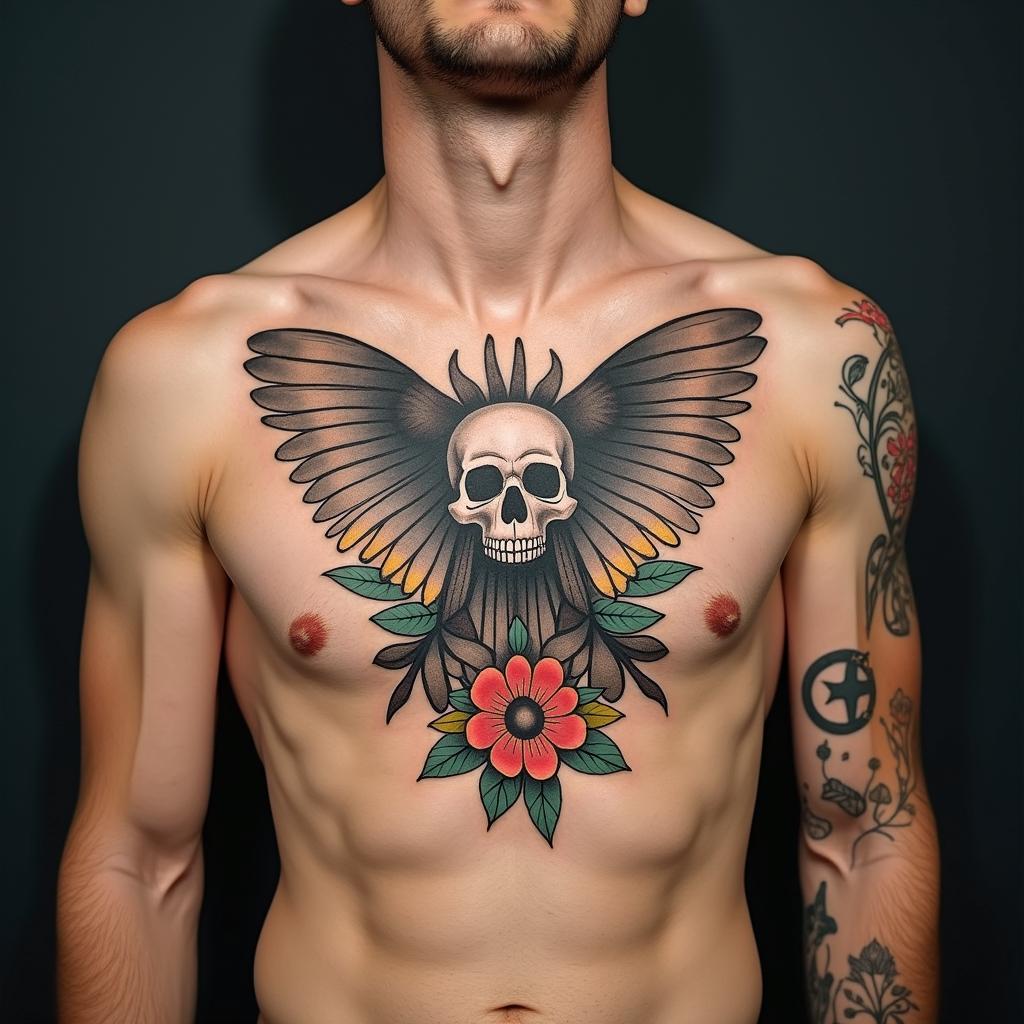 Eric Colbung, 19/06/1990, Gemini, Perth Australiain new school tattoo, pop culture, modern, detailed tattoo, illustrative