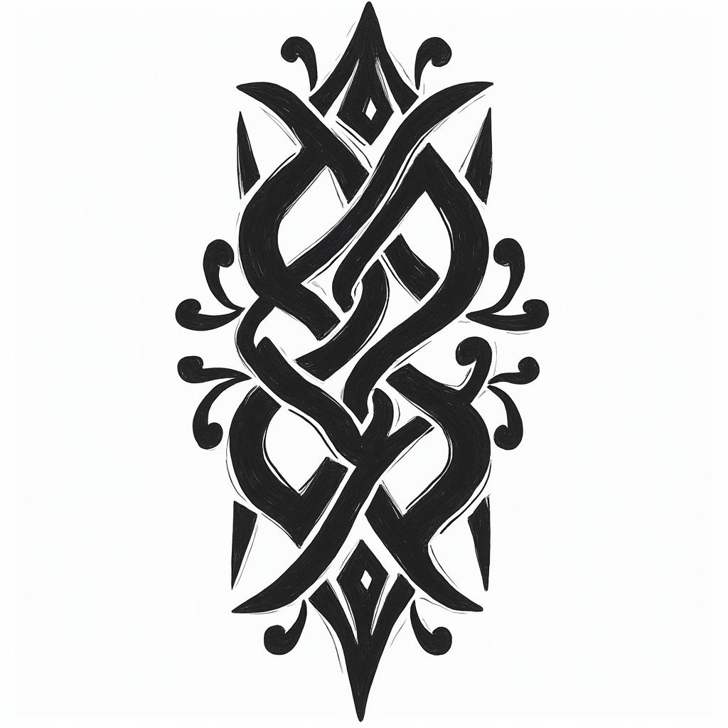The name ieshia in native languagein tribal tattoo style, featuring bold and black geometric shapes, curved lines, intertwine and flow seamlessly, creating a powerful and symbolic design, polynesian and maori styles - Variation 3