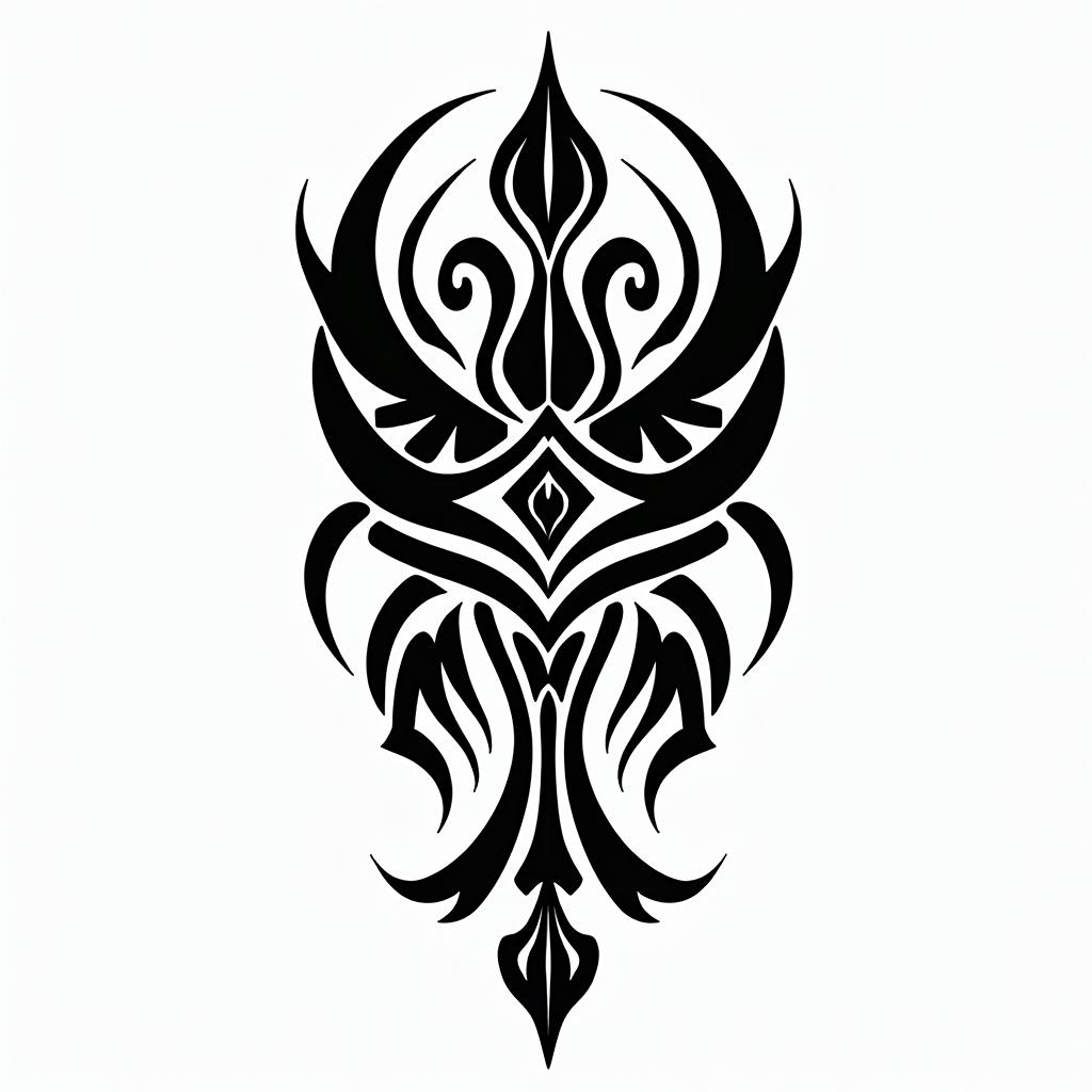 Pilot world travel excitingin tribal tattoo style, featuring bold and black geometric shapes, curved lines, intertwine and flow seamlessly, creating a powerful and symbolic design, polynesian and maori styles - Variation 2