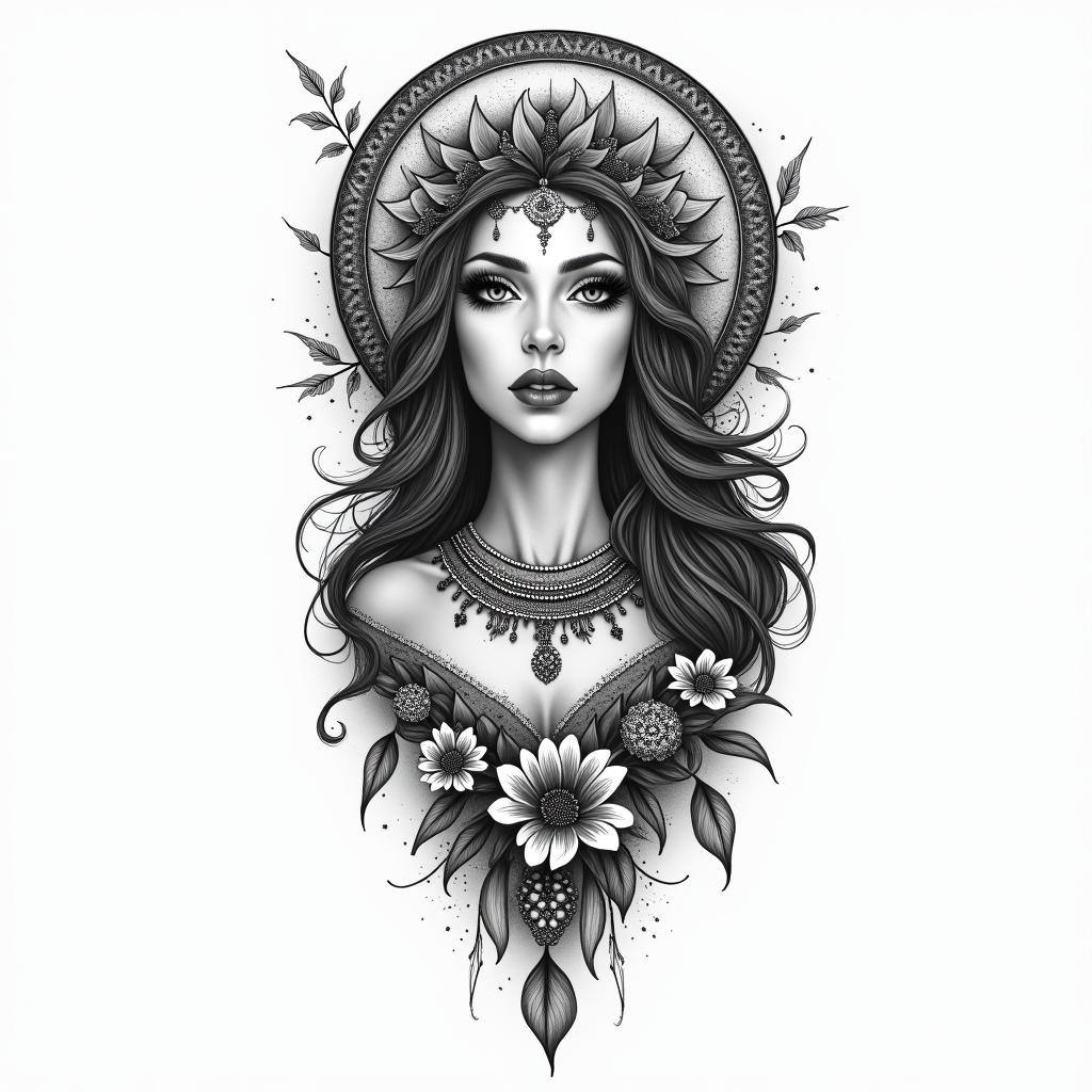 Geminiin bohemian style tattoo, 8k - Variation 3