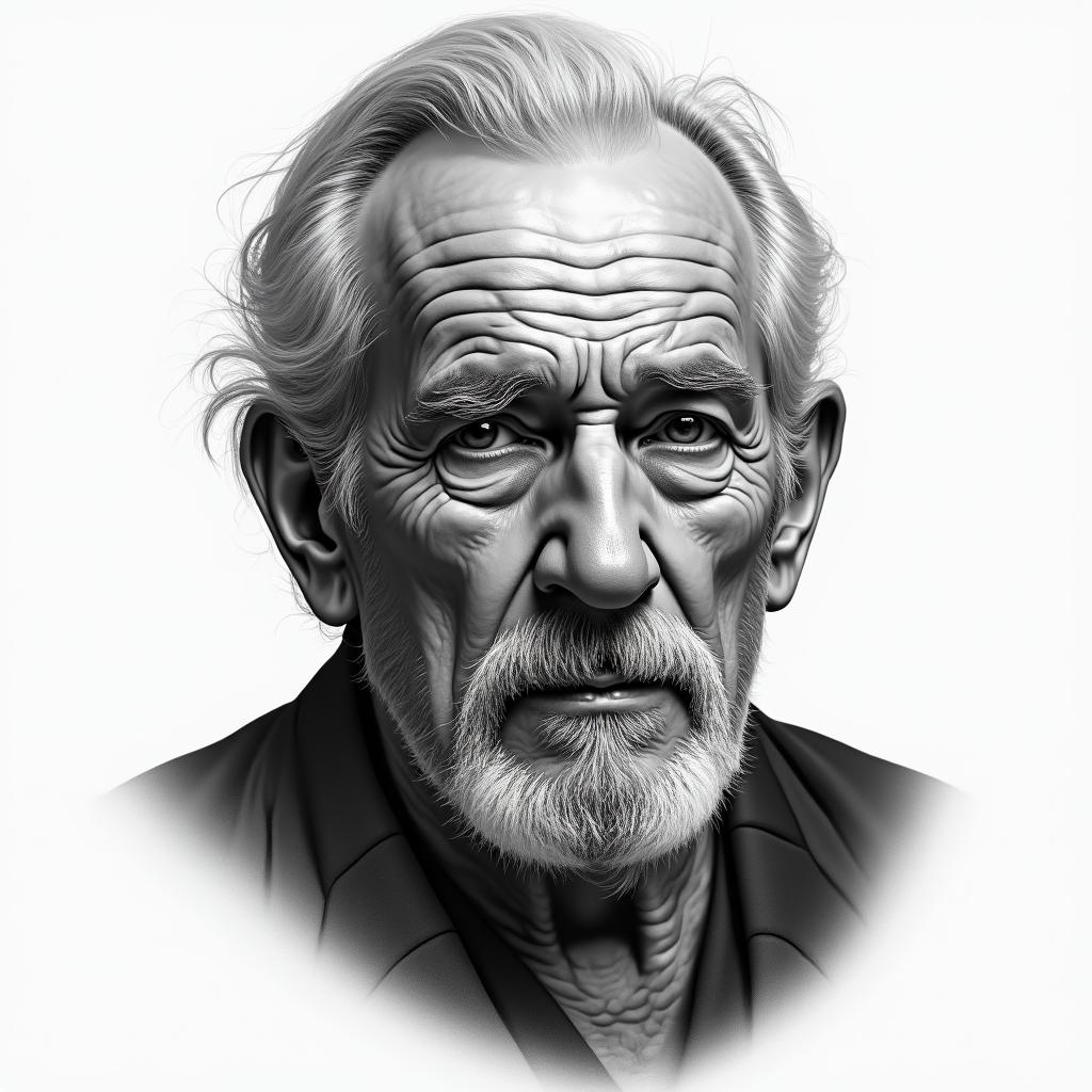 Grandfatherin realism tattoo style, featuring a highly detailed, lifelike, capturing every detail, photorealistic, ultra realistic, intricate shading, smooth and sharp,   - Variation 3