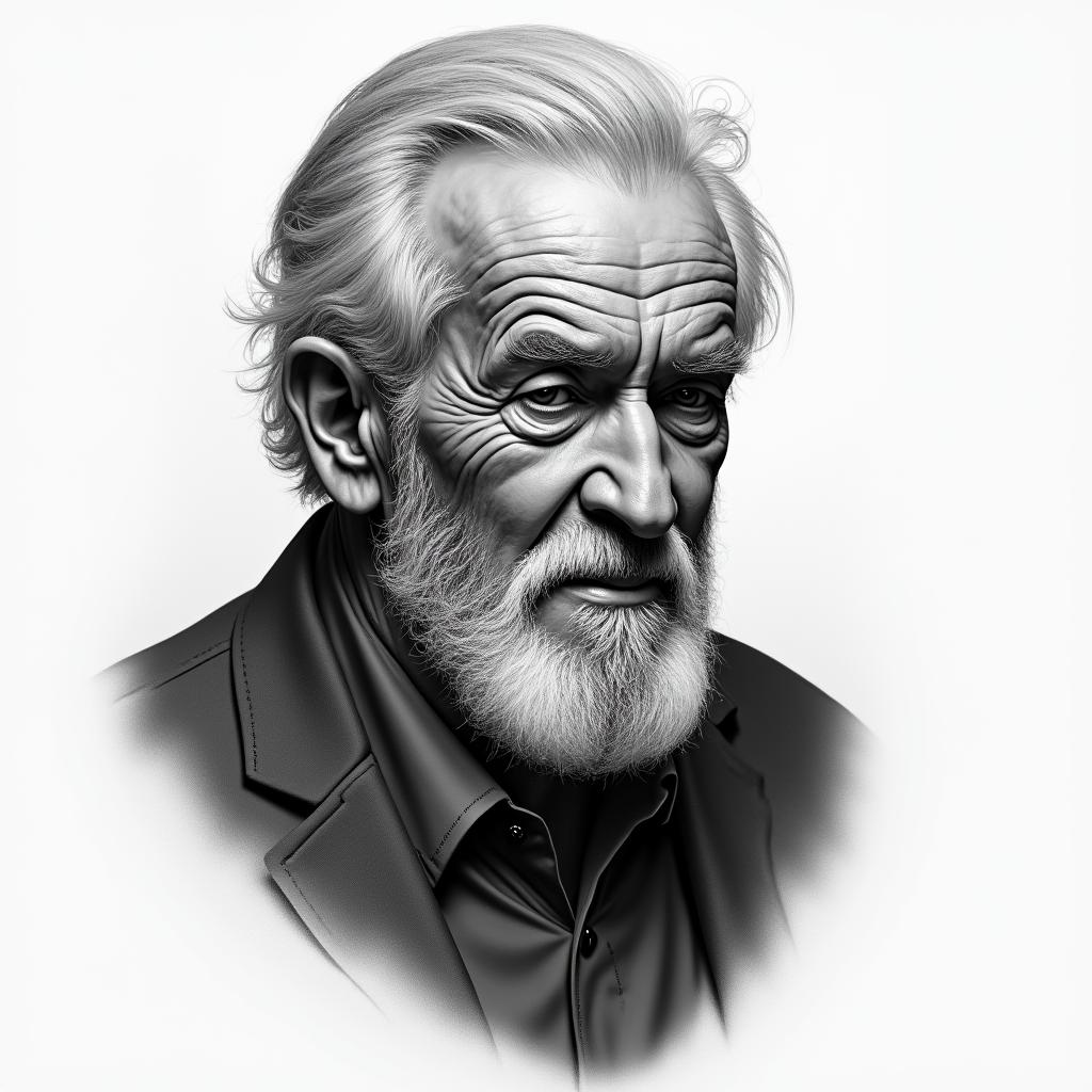 Grandfatherin realism tattoo style, featuring a highly detailed, lifelike, capturing every detail, photorealistic, ultra realistic, intricate shading, smooth and sharp,   - Variation 4