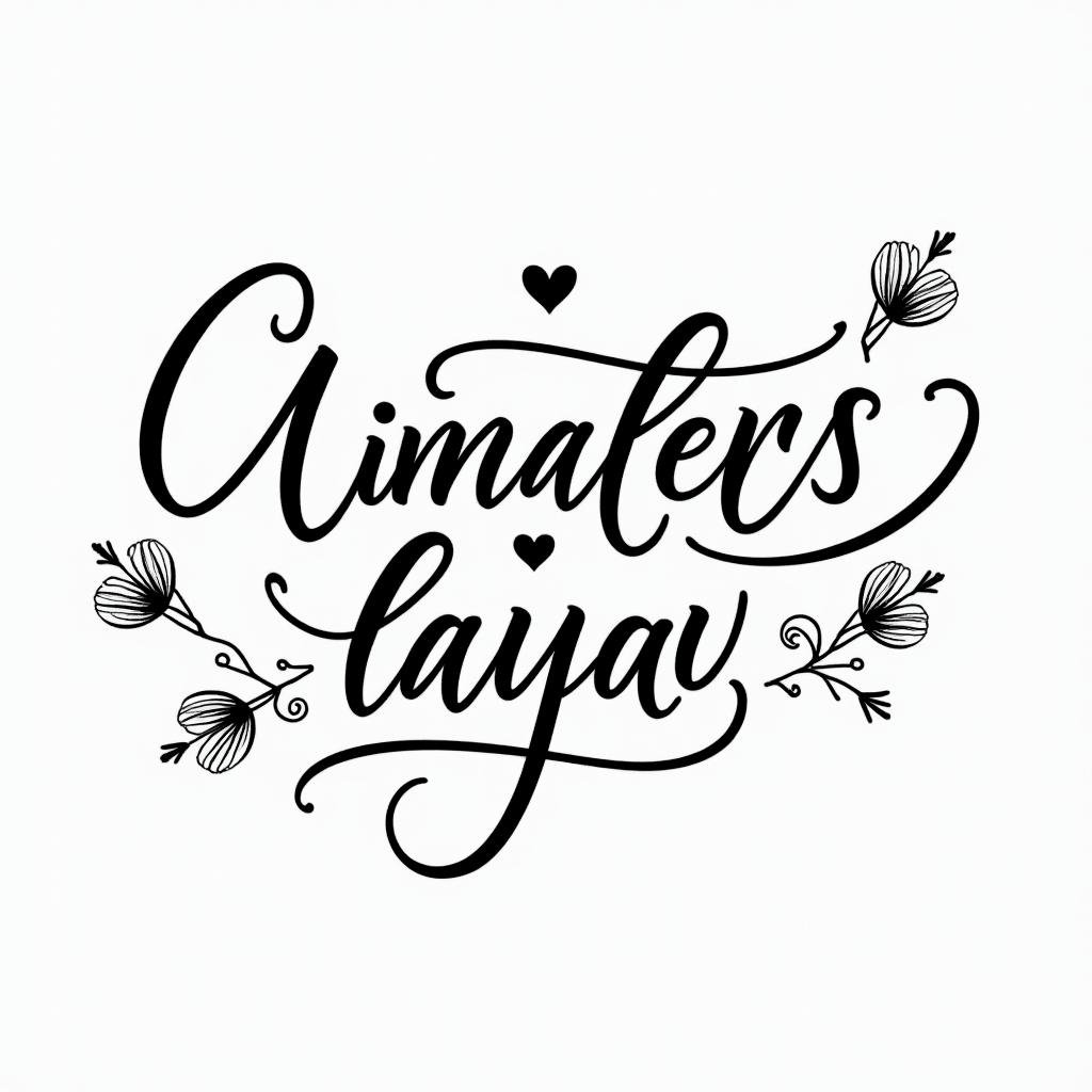 I want to remember my father's illness. I want to express it with waveforms, hearts, and arrows.in elegant cursive calligraphy style 2d tattoo, decorate with roses, featuring a smooth and flowing handwritten script with slightly thickened strokes for a luxurious and bold appearance,  heart symbol between names,  sleek and glossy black text with shadowing, minimalist matte white background, clean and sharp edges, illuminated with soft lighting, romantic, 8k, high-quality textures with refined typography