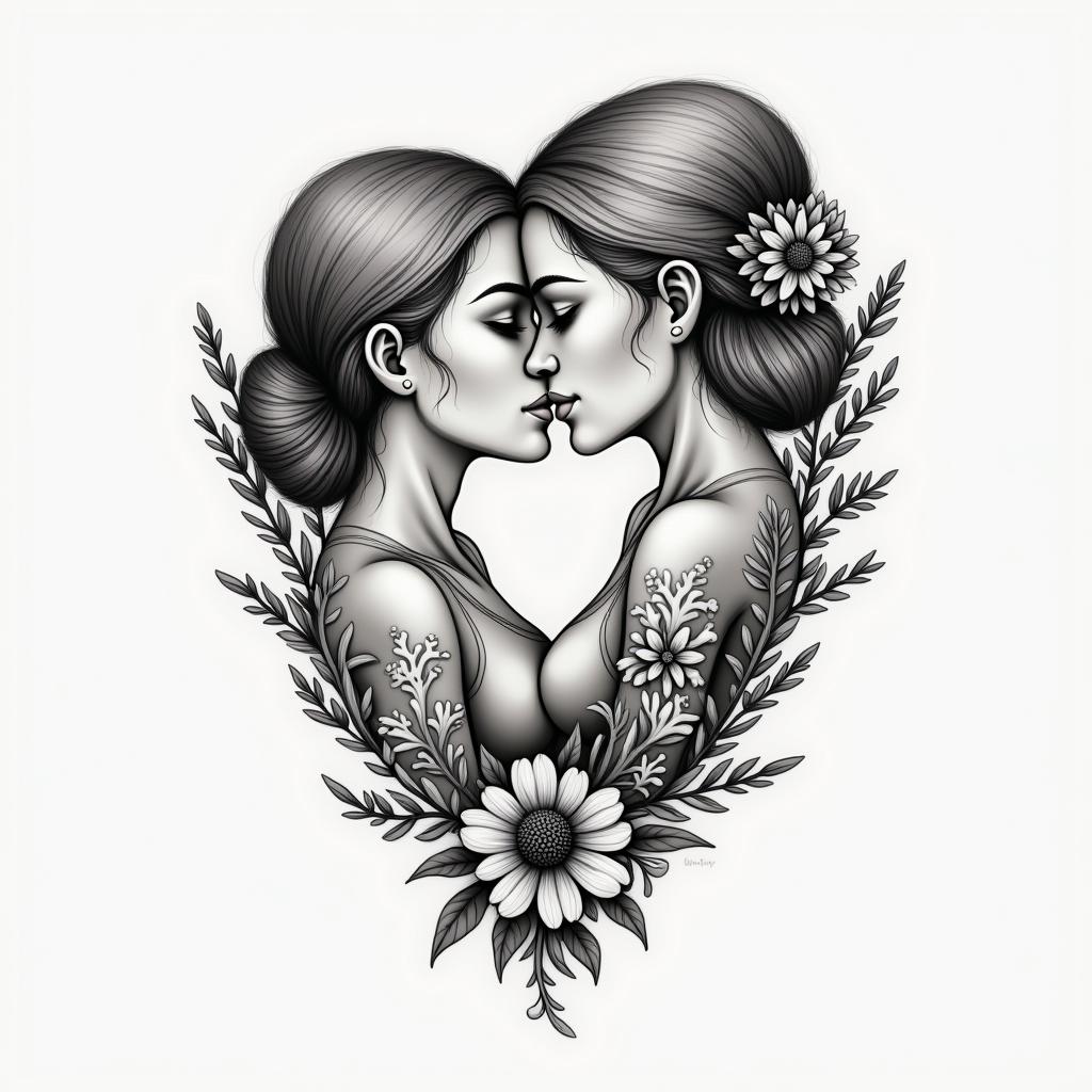 I want to get a tattoo with my sister, we have a very close bond, she chose my name and always looked after me when I was a baby, and to this day I can always count on her, we love each other very much and I always say that she is my soulmate.higly detailed tattoo