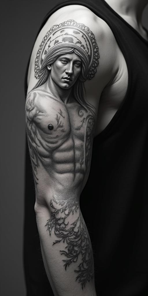 greek mythologyhigly detailed tattoo - Variation 14