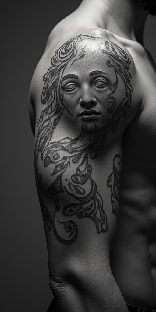 greek mythologyhigly detailed tattoo - Variation 16