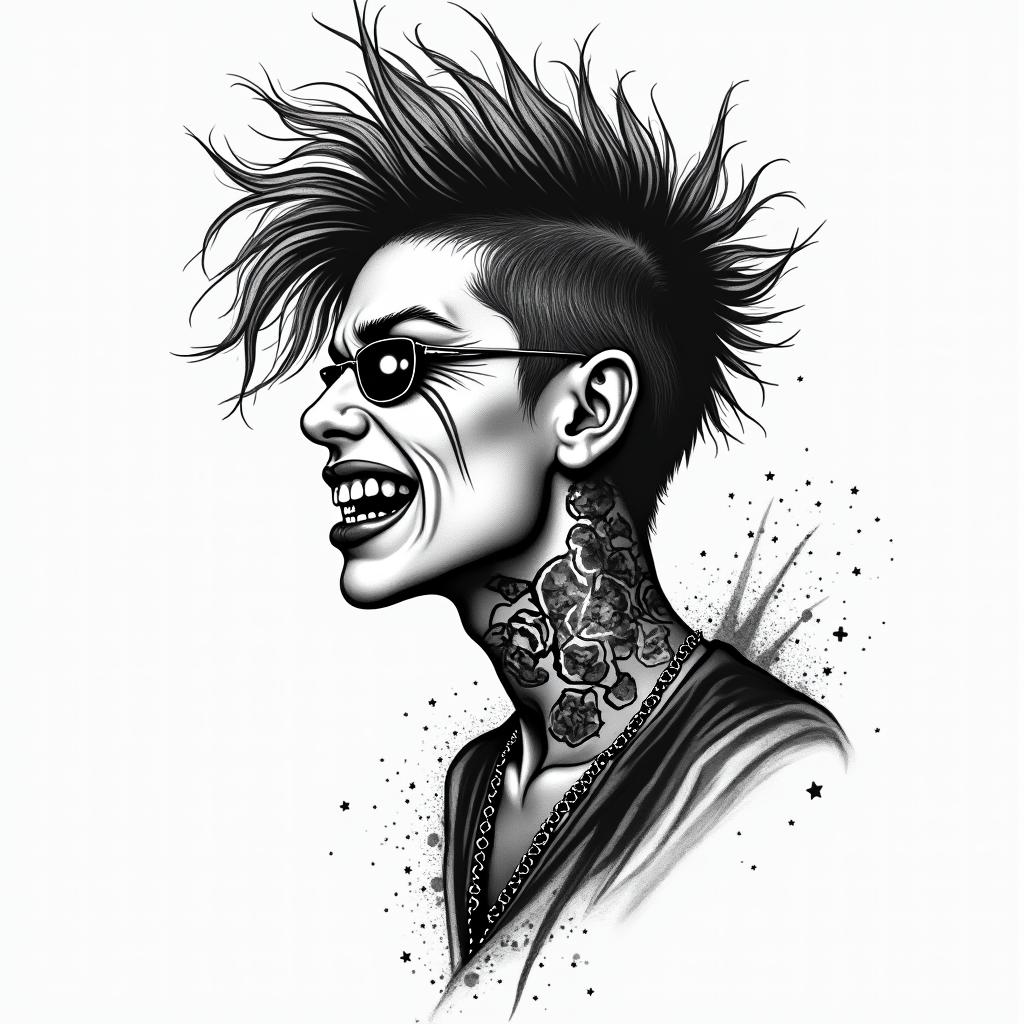 Punk, rebellious, anti-fascist, anti-capitalistin new school tattoo, pop culture, modern, detailed tattoo, illustrative