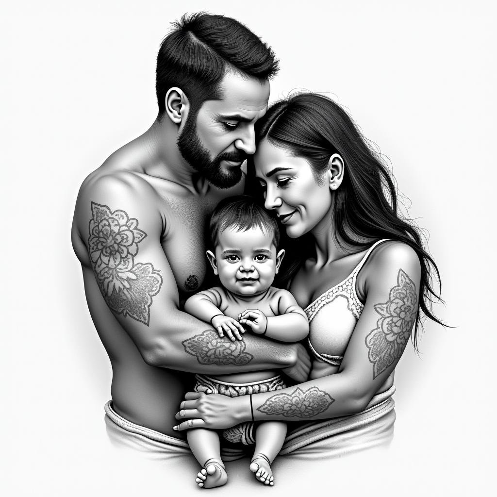 Familyhigly detailed tattoo