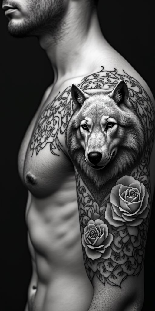 Wolf tattoo design