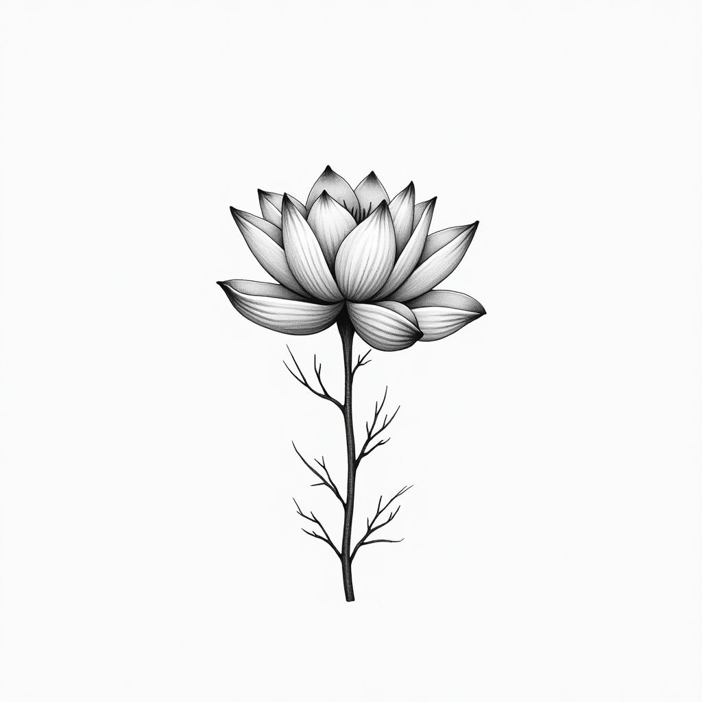 A subtle tattoo design featuring a delicate lotus flower symbolizing rebirth and tranquility, intertwined with the dates "July 28, 2010" and "March 27, 2025" in a soft script font, representing the memory of a joyful friend lost too soon.higly detailed tattoo - Variation 2