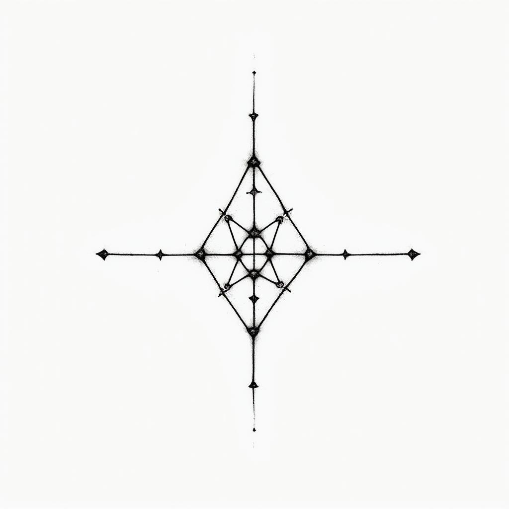 Refine names child Eva Raphaël Elysa transmission valuein minimalist style tattoo, featuring simple shapes and fine lines, with minimal shading and details, tiny triangles, creating a sense of balance and harmony
