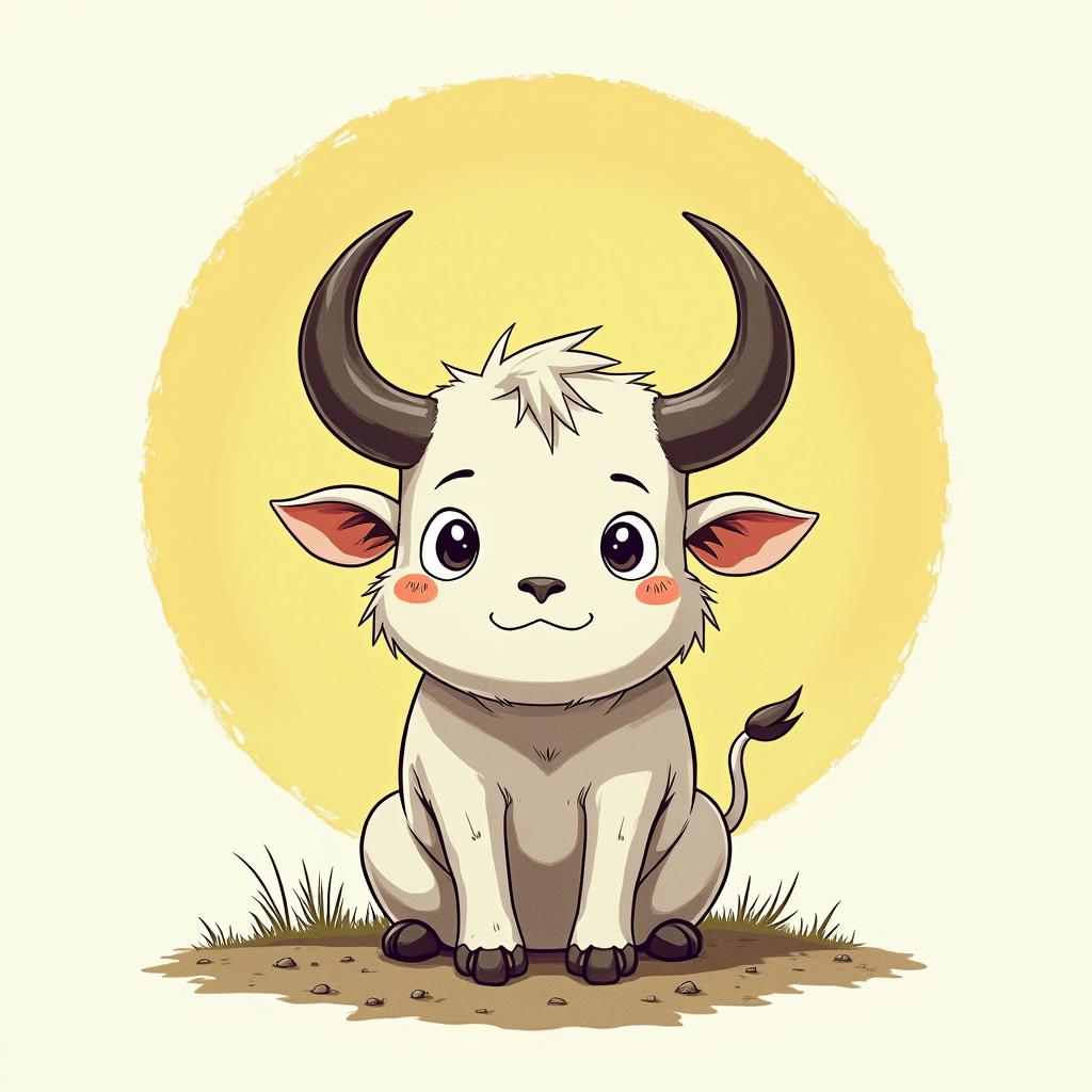 BullGhibli, Studio Ghibli aesthetic, hand-drawn anime style, retro nostalgic atmosphere, retro soft pastel color palette with earthy tones, retro Japanese cinematic shot, yellow tint effect, bald character, smooth surface, anime shadow 90's anime style - Variation 3