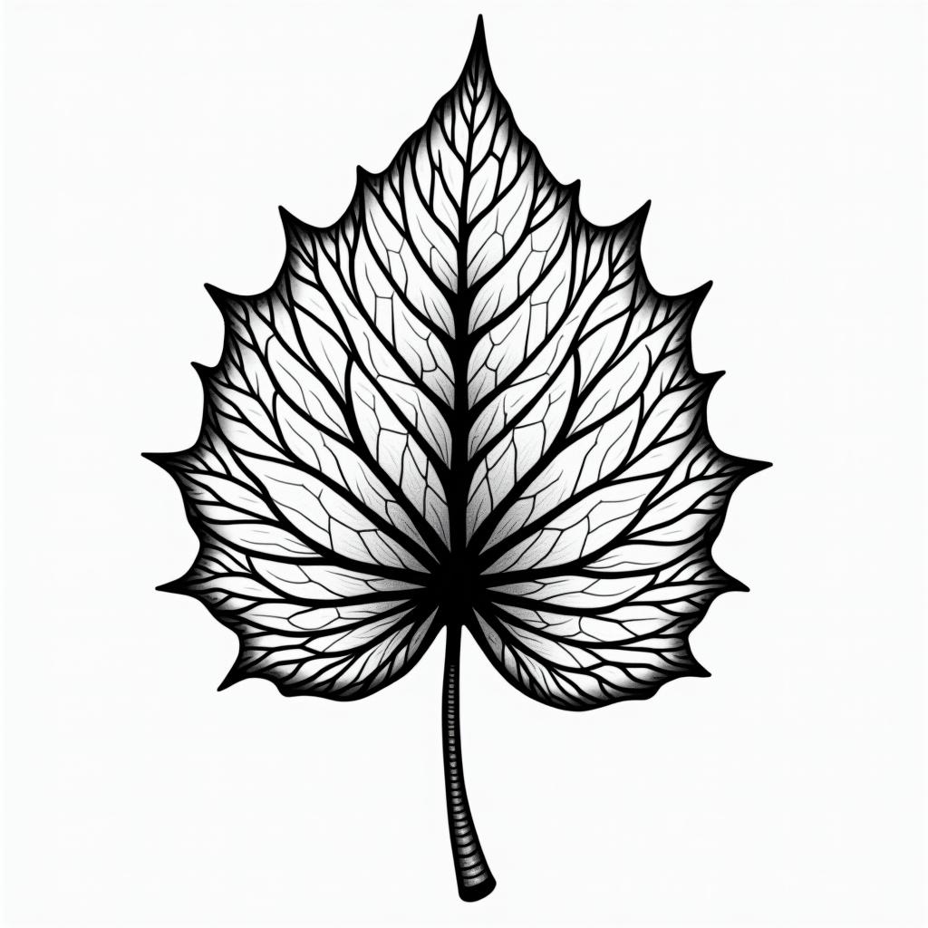 Monstera leaf in geometric style tattoo, blending hexagons, mandala-inspired patterns, symmetrical and fractal design, clean lines, sharp angles - Variation 4