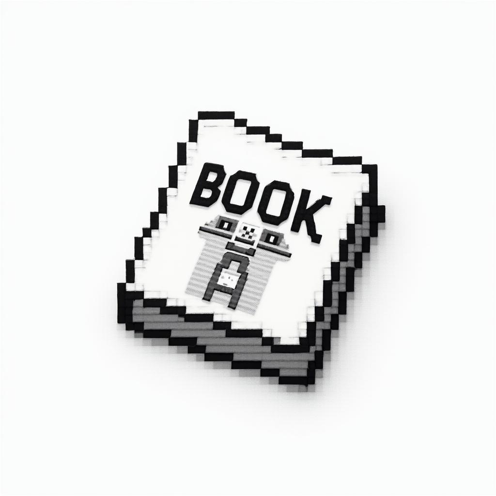 Bookin 8-bit tattoo style, minimalistic pixel style tattoo, pixel art with simplified shapes and retro gaming visuals, inspired by 8-bit pixel based detailing - Variation 2