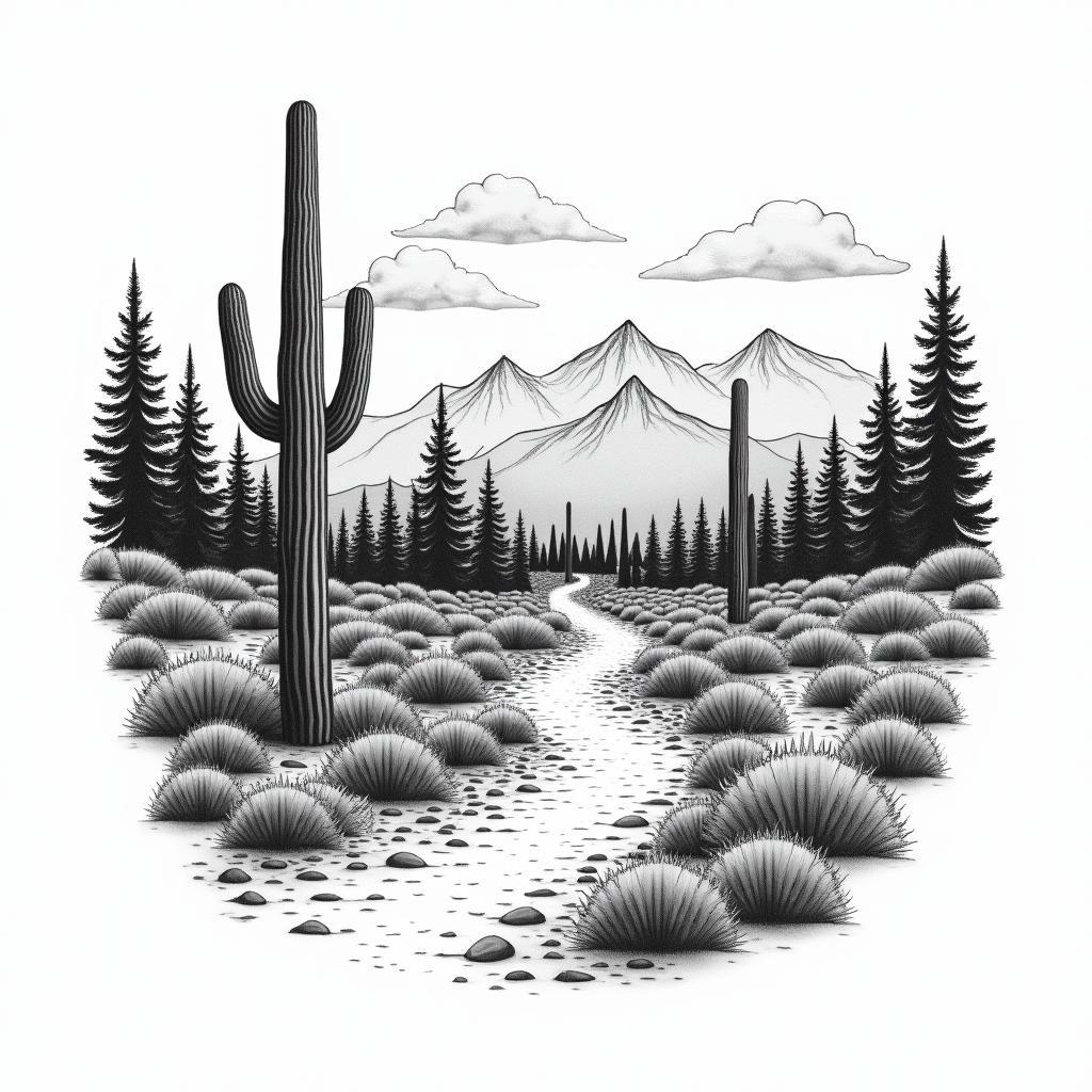 Cactus tattoo design