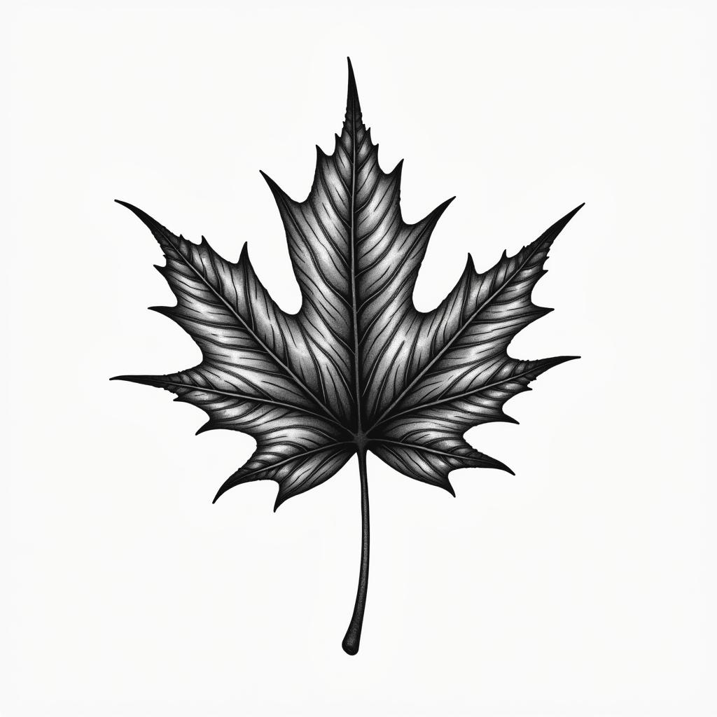 Maple leaf abstract arthigly detailed tattoo