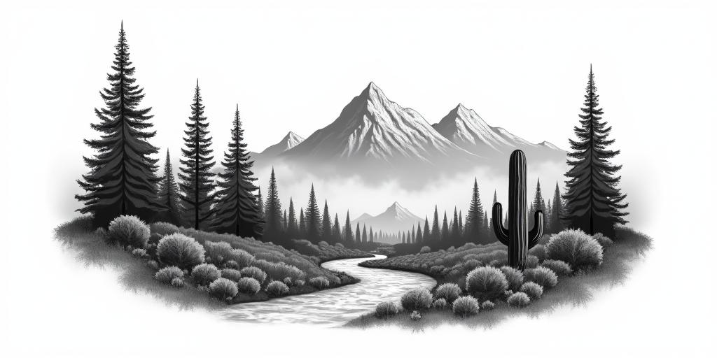 Cactus tattoo design