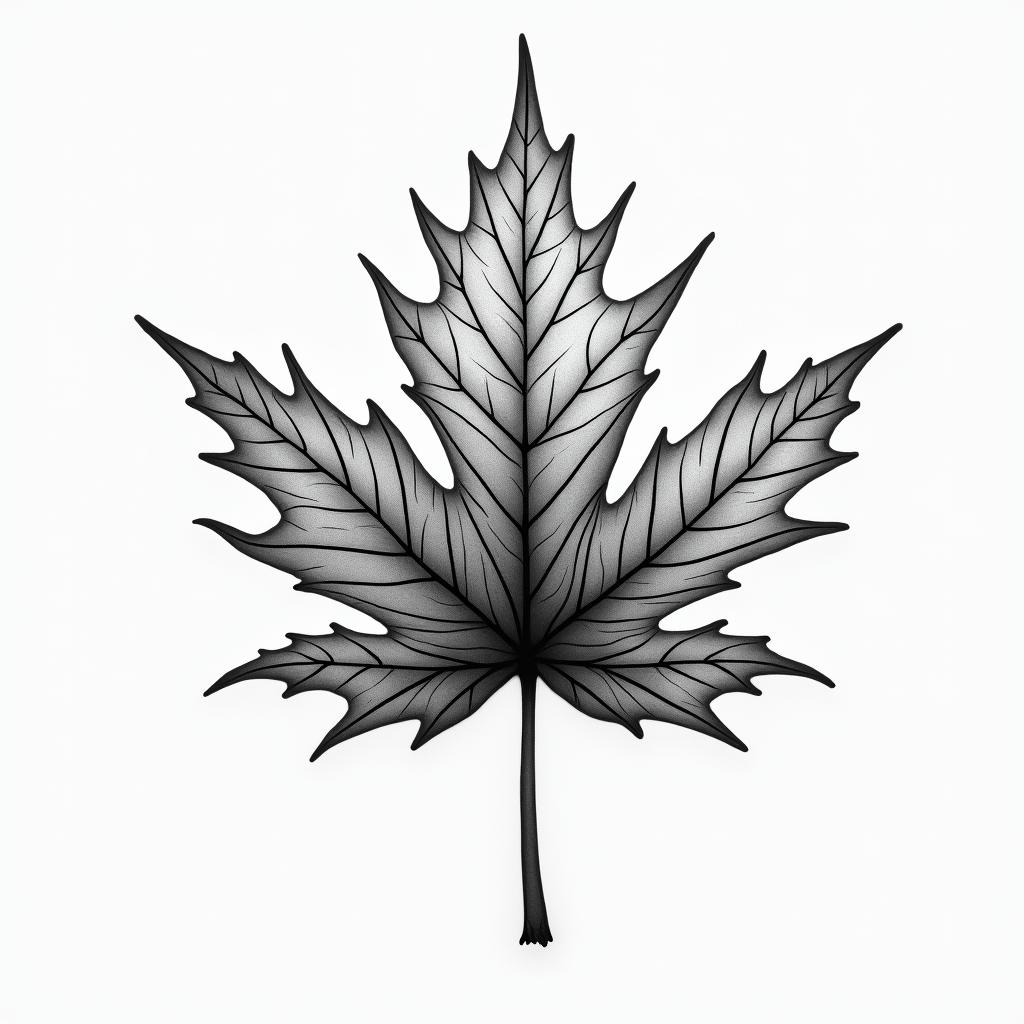 Abstract art maple leafhigly detailed tattoo