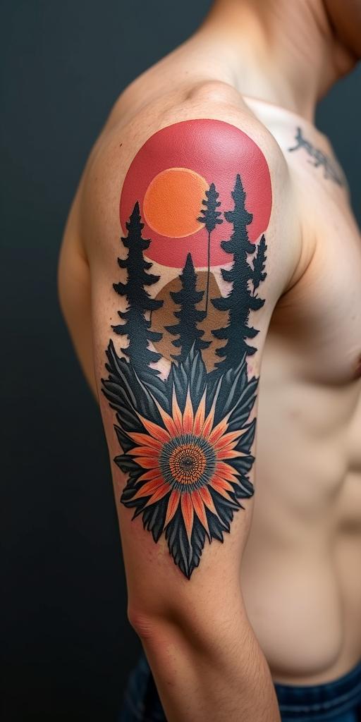 Spruch "No looking back"in new school tattoo, pop culture, modern, detailed tattoo, illustrative - Variation 3