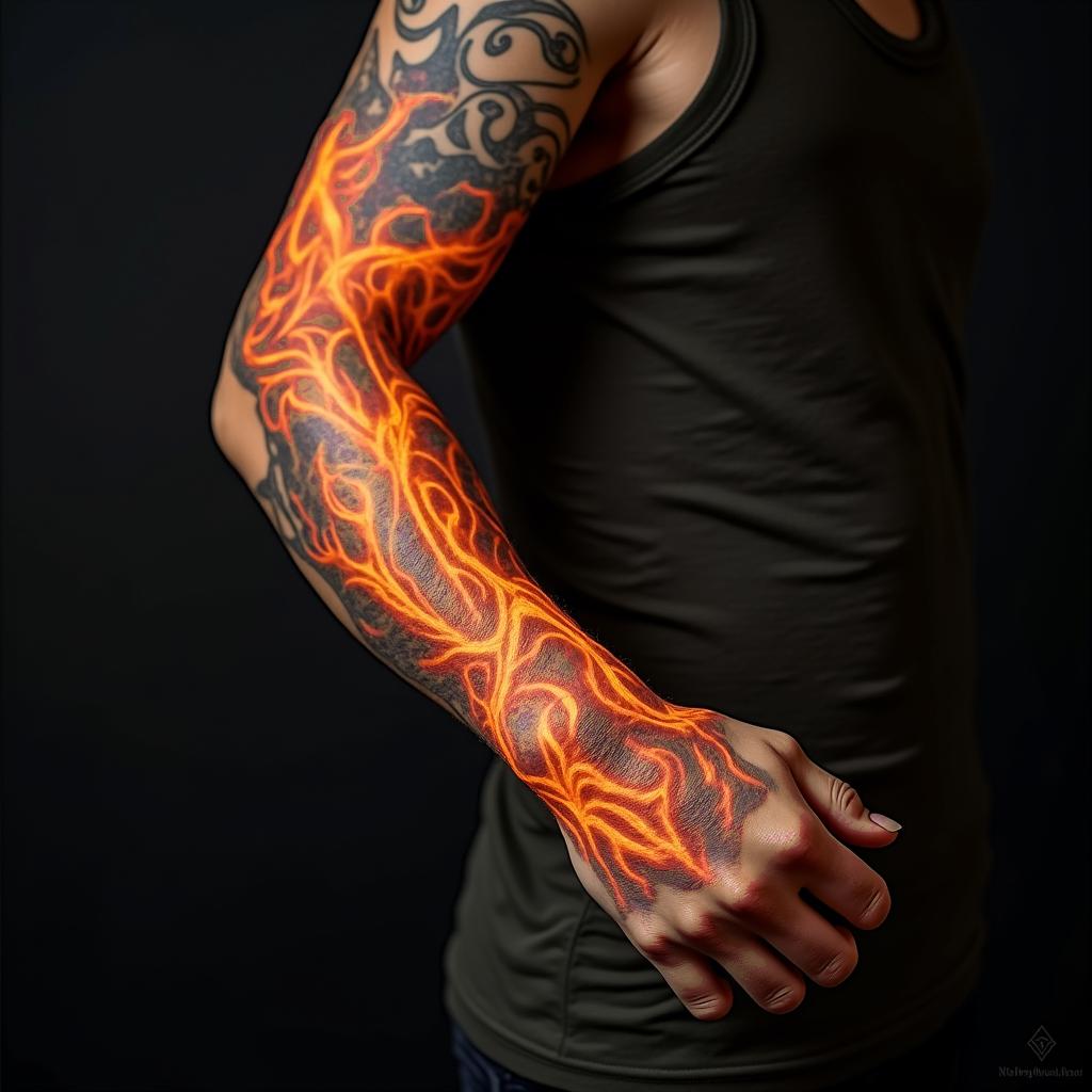 Flame Design tattoo example 4