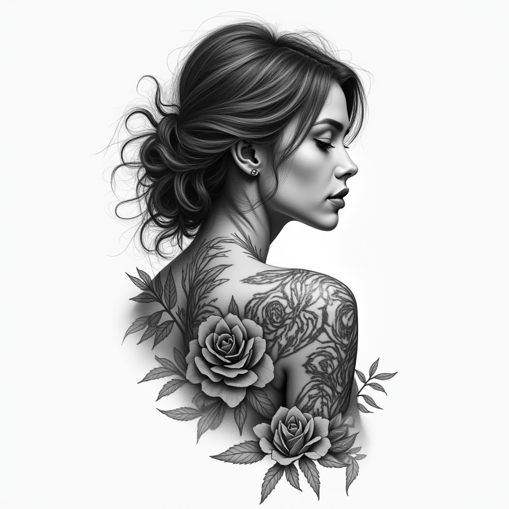 single motherhigly detailed tattoo - Variation 6