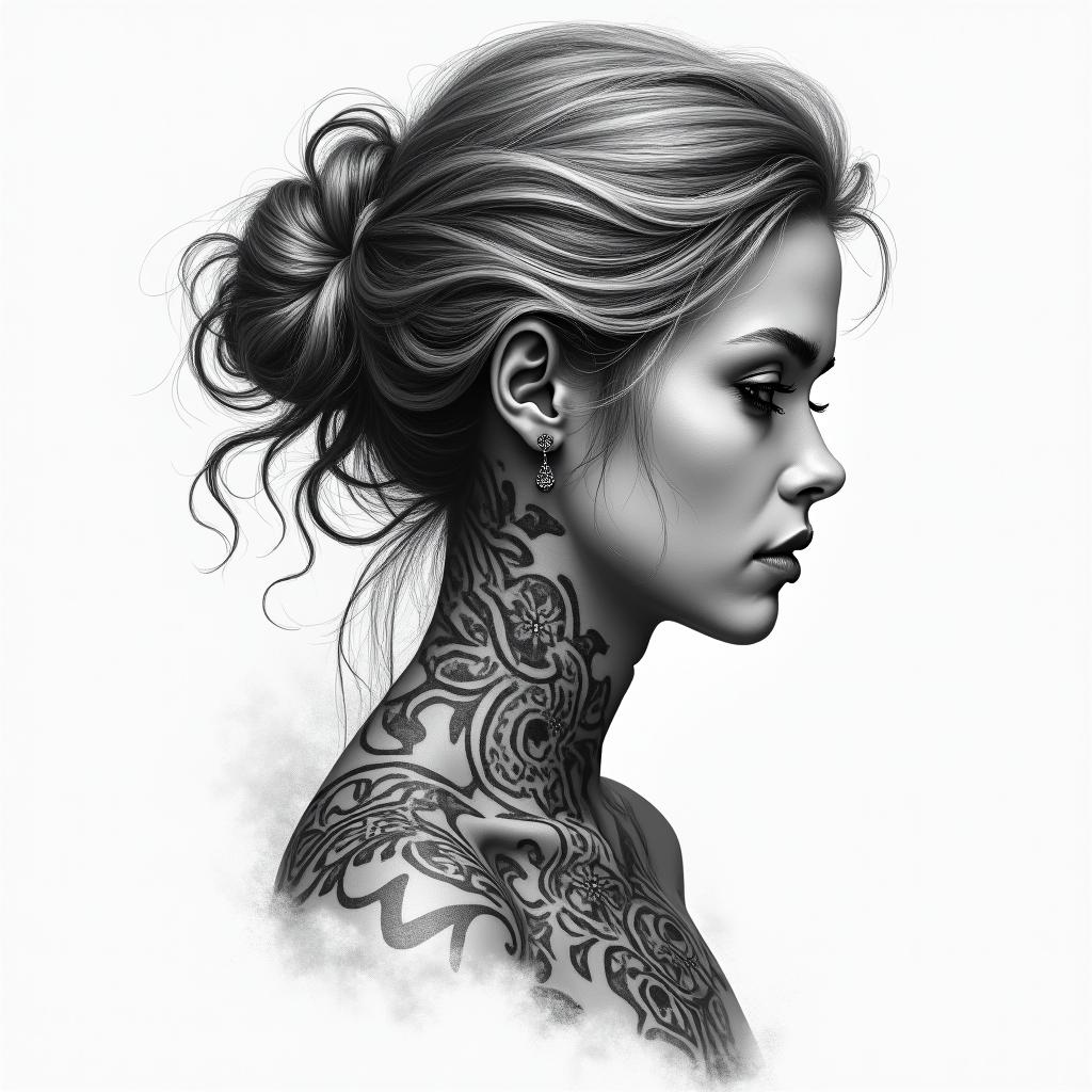single motherhigly detailed tattoo - Variation 8