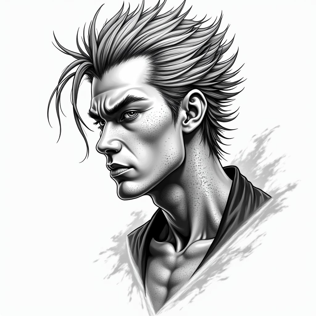 Jujutsu Kaisenin new school tattoo, pop culture, modern, detailed tattoo, illustrative - Variation 2