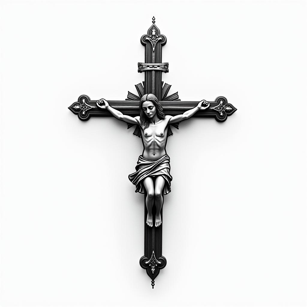 Christan, cross, goodhigly detailed tattoo