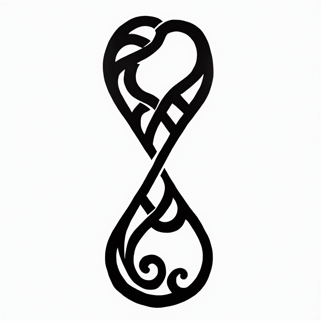 Hourglass, endin tribal tattoo style, featuring bold and black geometric shapes, curved lines, intertwine and flow seamlessly, creating a powerful and symbolic design, polynesian and maori styles