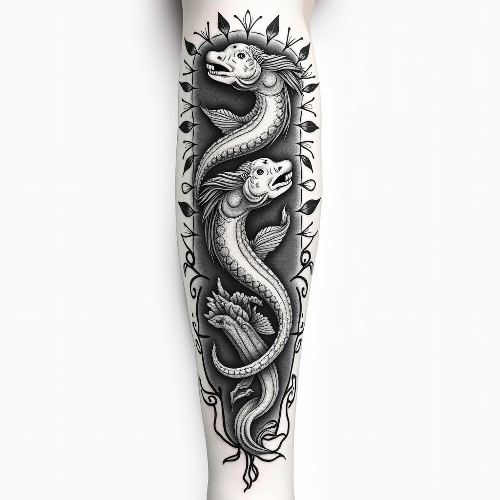 I want a full sleeve tattoo with 3 zodiac sign, Libra, Pisces and Gemini.in realism tattoo style, featuring a highly detailed, lifelike, capturing every detail, photorealistic, ultra realistic, intricate shading, smooth and sharp, - Variation 3