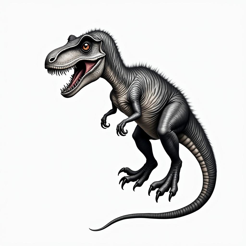 Velociraptorin realism tattoo style, featuring a highly detailed, lifelike, capturing every detail, photorealistic, ultra realistic, intricate shading, smooth and sharp,   - Variation 3