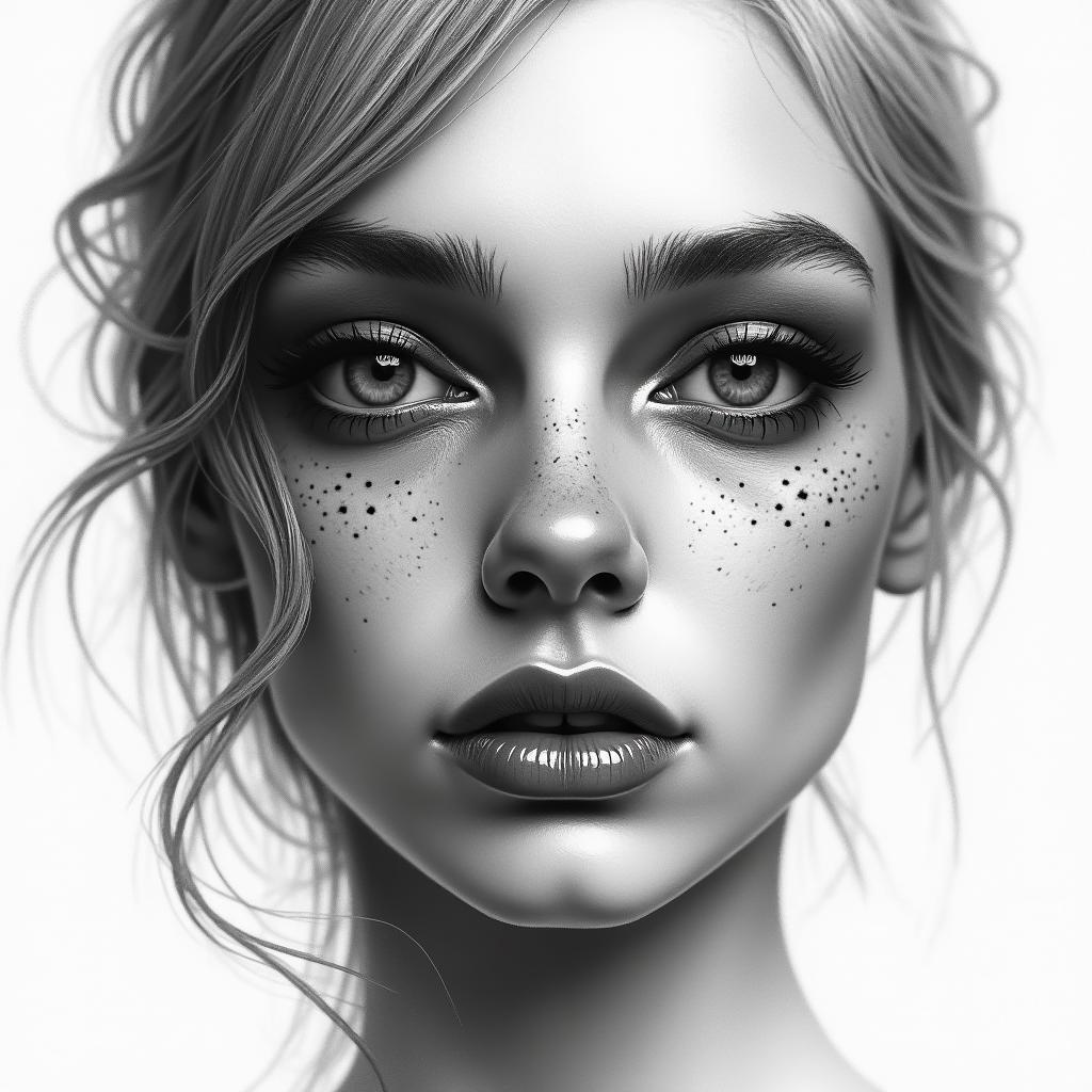 Facein realism tattoo style, featuring a highly detailed, lifelike, capturing every detail, photorealistic, ultra realistic, intricate shading, smooth and sharp, - Variation 2