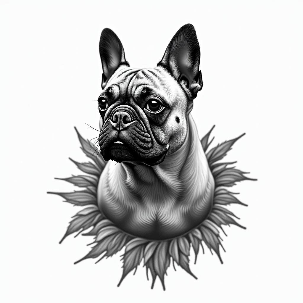 French bulldoghigly detailed tattoo - Variation 3