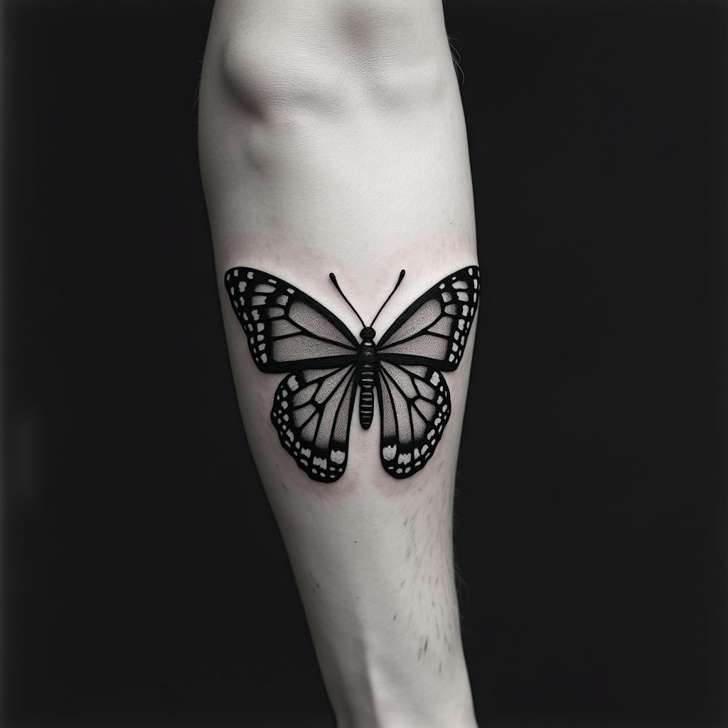 Butterfly with complicated wing patternshigly detailed tattoo