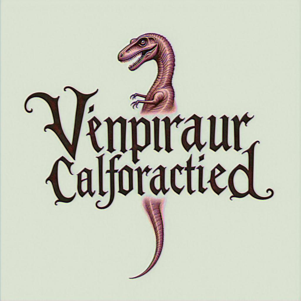 Velociraptortext-based tattoo, gothic font ultra-realistic, perfectly placed, high-quality font design, photo-realistic shading, 8k, high quality, finely detailed typography - Variation 2