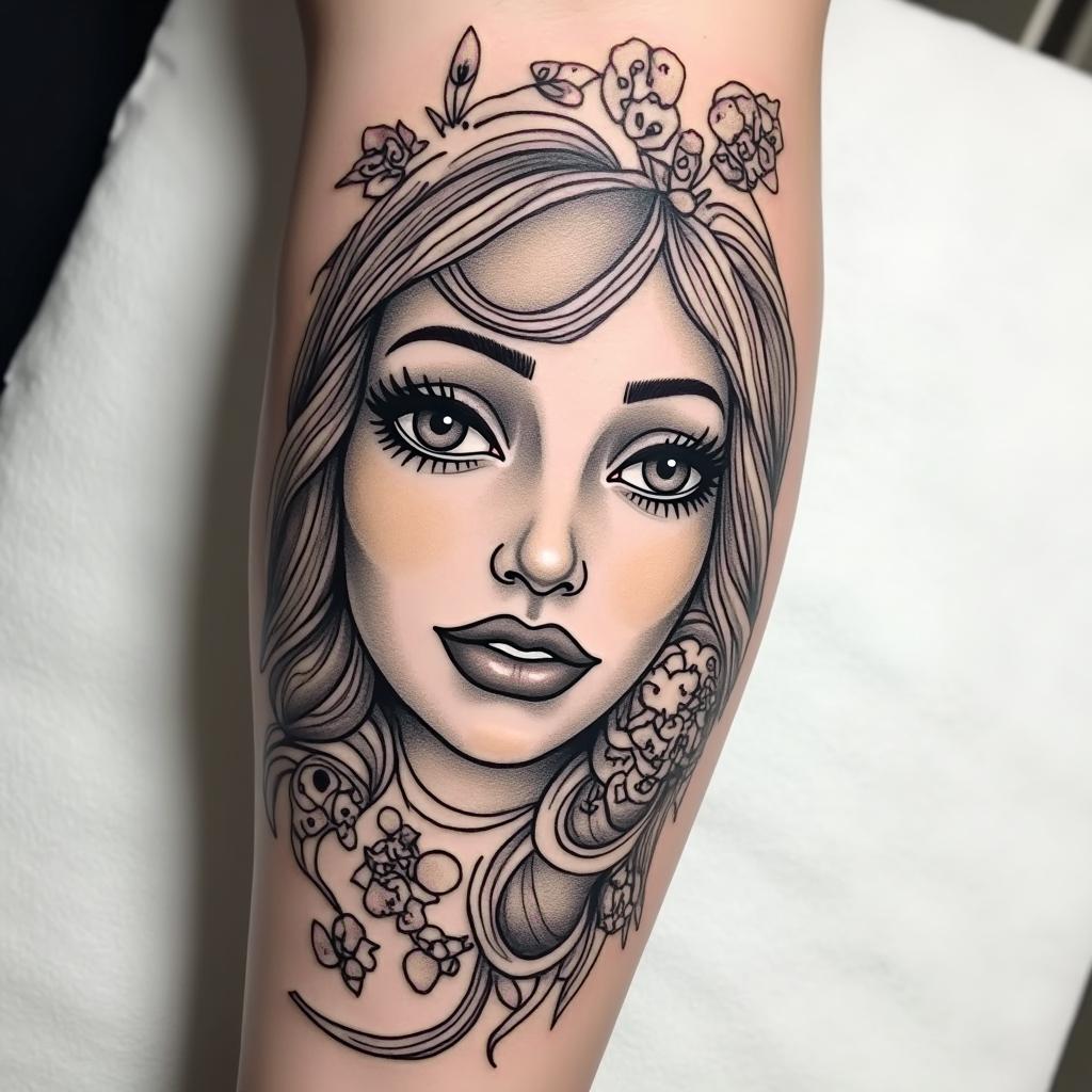 Full forearm tattoo with a mix of Virgo, Libra, and Pisces Zodiac signs. in authentic tattoo style, incorporating traditional modifications, bold black outlines, solid color fills, featuring classic authentic elements - Variation 4