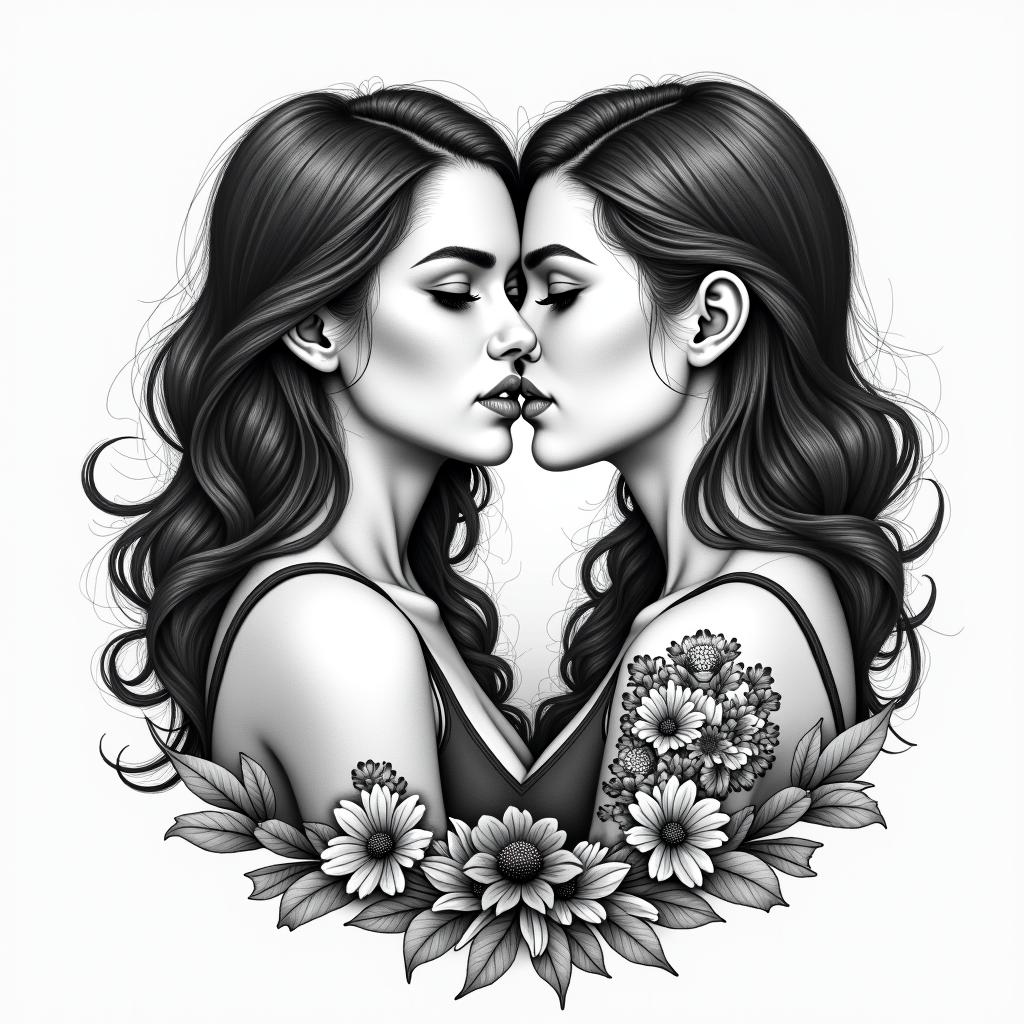 My name is Cristina and my partener is Ramses we have been trough a lot on our relationship - I have moved abroad but we always came back to each otherin new school tattoo, pop culture, modern, detailed tattoo, illustrative - Variation 4