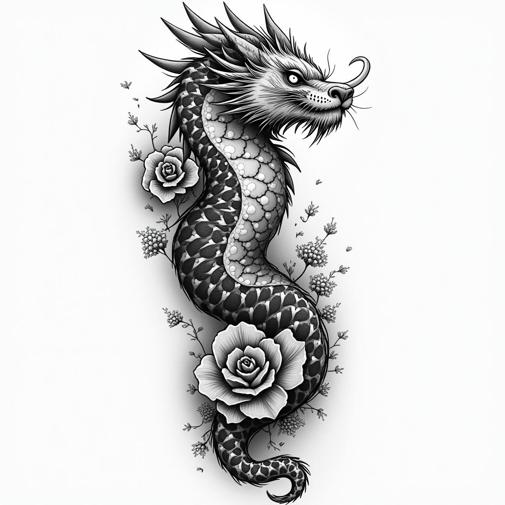 Trash polka sleevein japanese style tattoo, detailed tattoo, traditional japanese culture tattoo, mythology, 8k - Variation 2