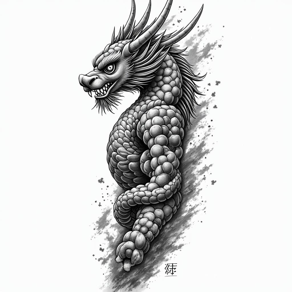 Trash polka sleevein japanese style tattoo, detailed tattoo, traditional japanese culture tattoo, mythology, 8k - Variation 4