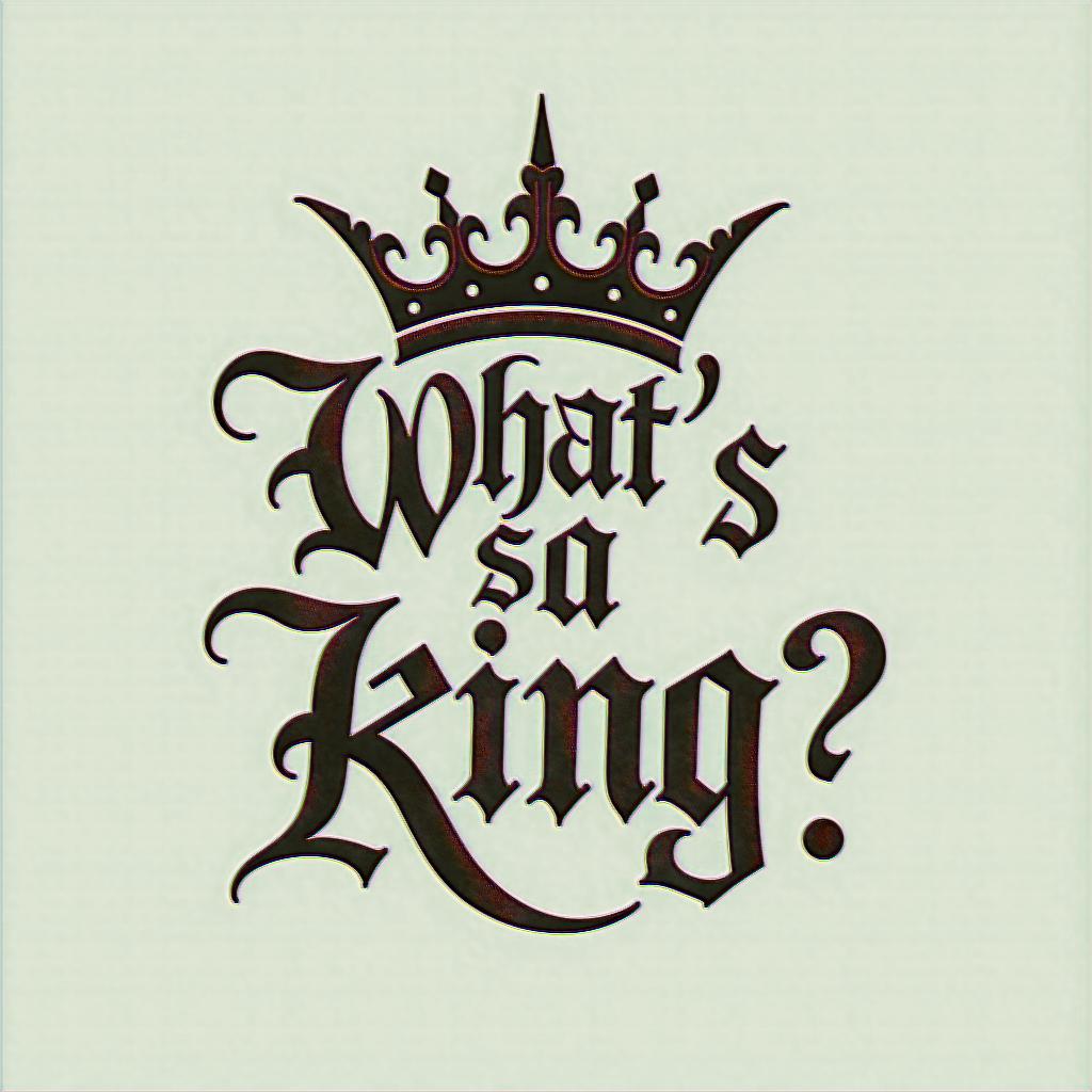 Time piece with what's a king without a crown and a simple crowntext-based tattoo, gothic font ultra-realistic, perfectly placed, high-quality font design, photo-realistic shading, 8k, high quality, finely detailed typography - Variation 3