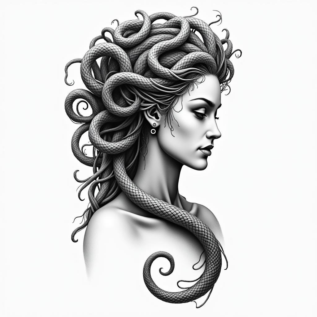 medusahigly detailed tattoo - Variation 17